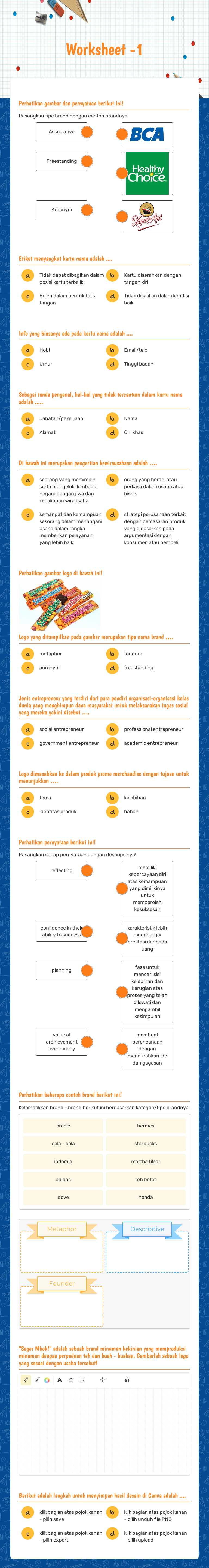 Worksheet -1 worksheet preview image