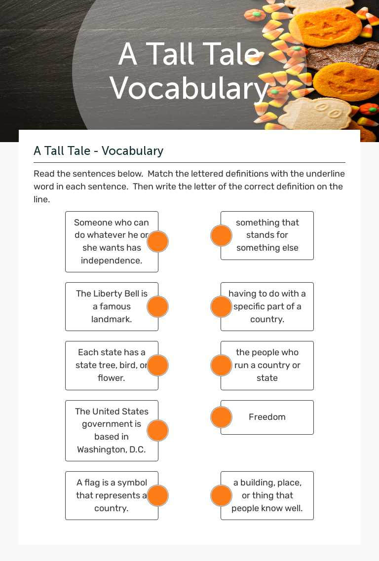 A Tall Tale
Vocabulary worksheet preview image