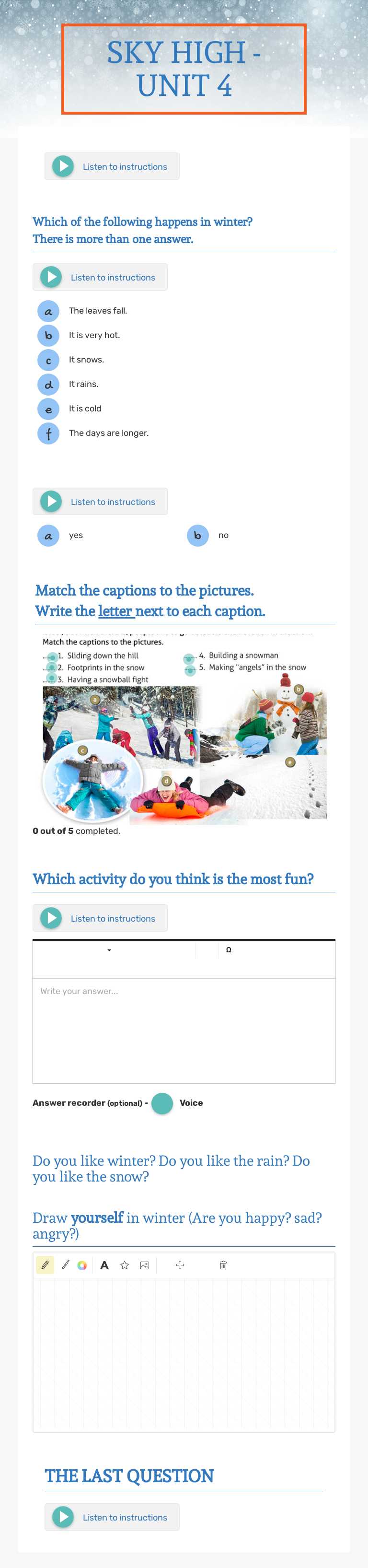 SKY HIGH - UNIT 4 worksheet preview image
