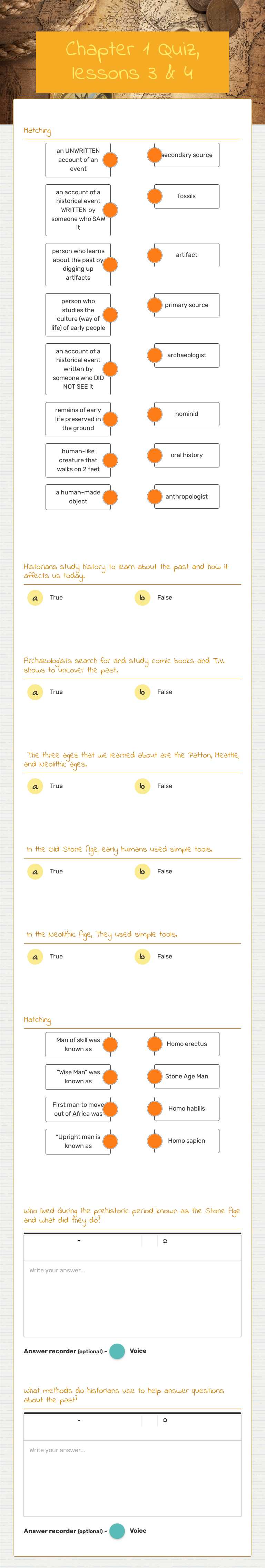 Chapter 1 Quiz, lessons 3 & 4 Grade 5 worksheet preview