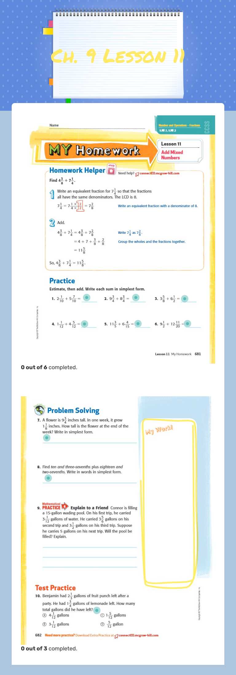Ch. 9 Lesson 11 worksheet preview image