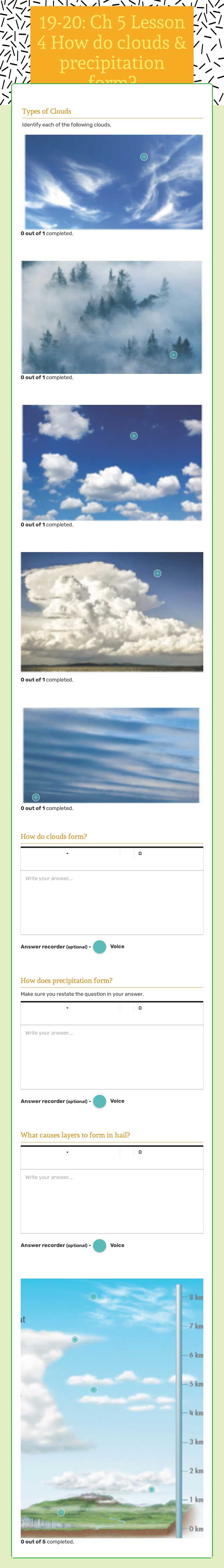 19-20: Ch 5 Lesson 4
How do clouds & precipitation form? Grade 5 worksheet preview