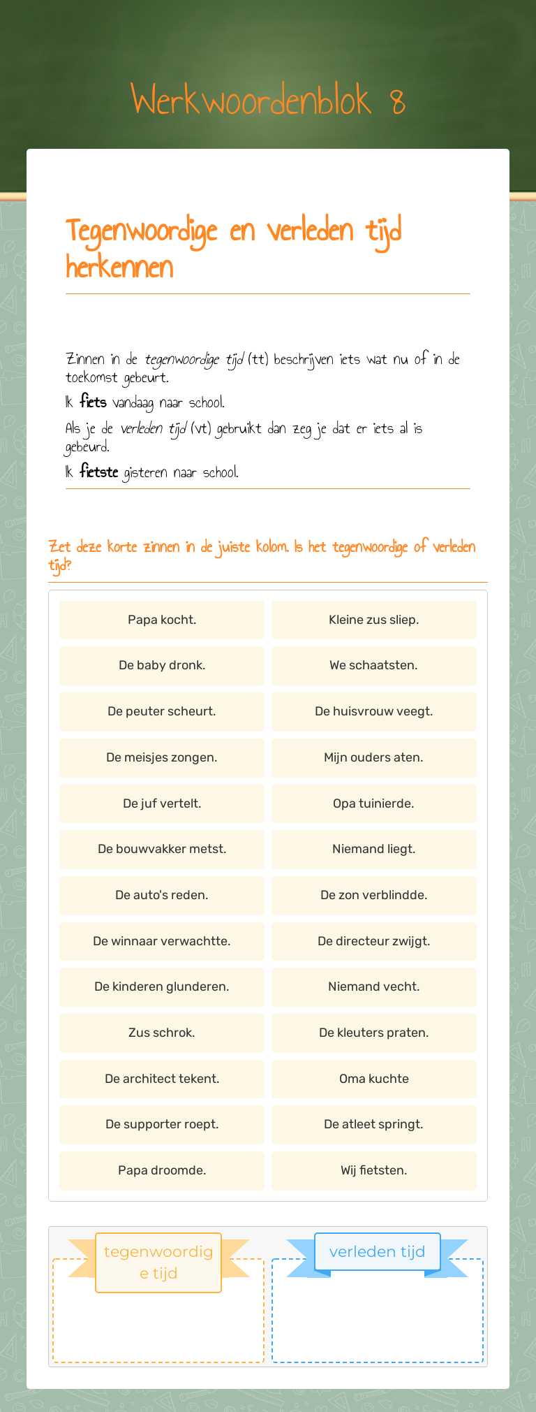 Werkwoordenblok 8 worksheet preview image