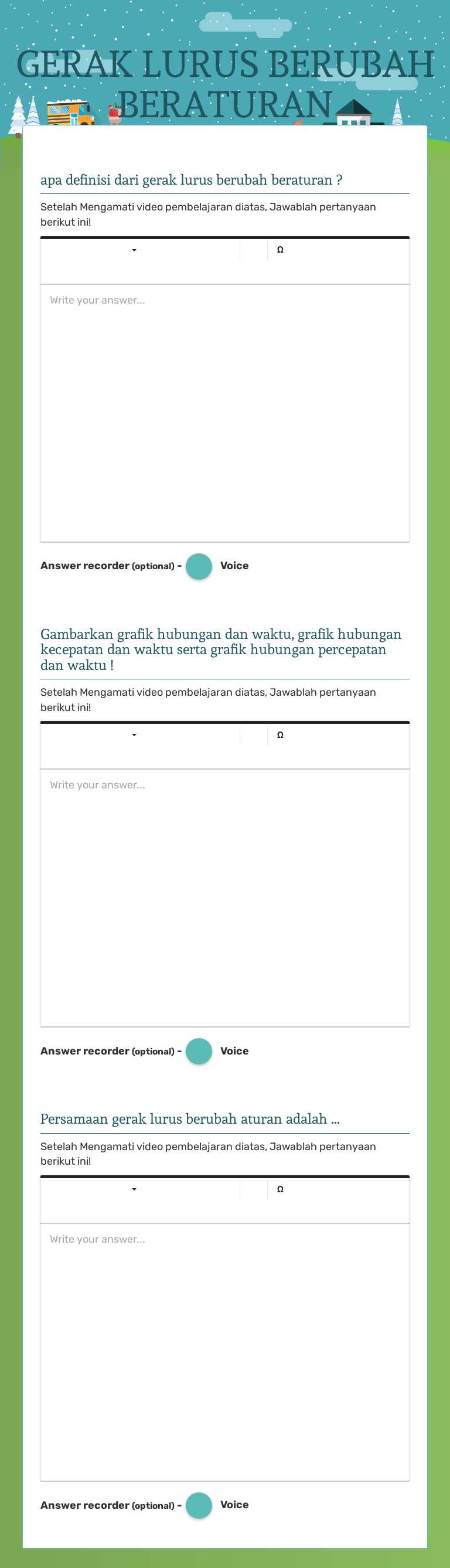 GERAK LURUS BERUBAH BERATURAN worksheet preview image