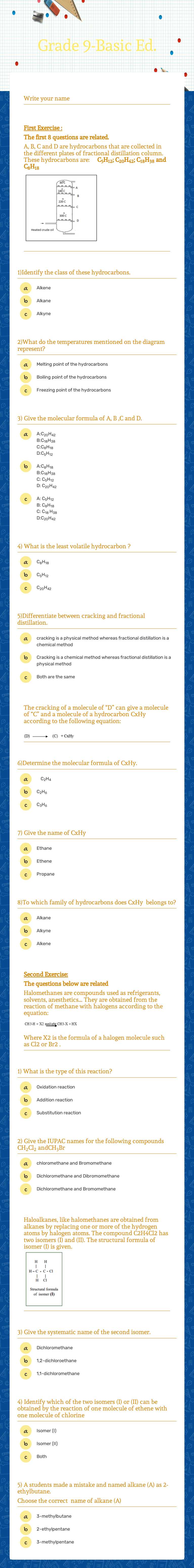 Grade 9-Basic Ed. worksheet preview image
