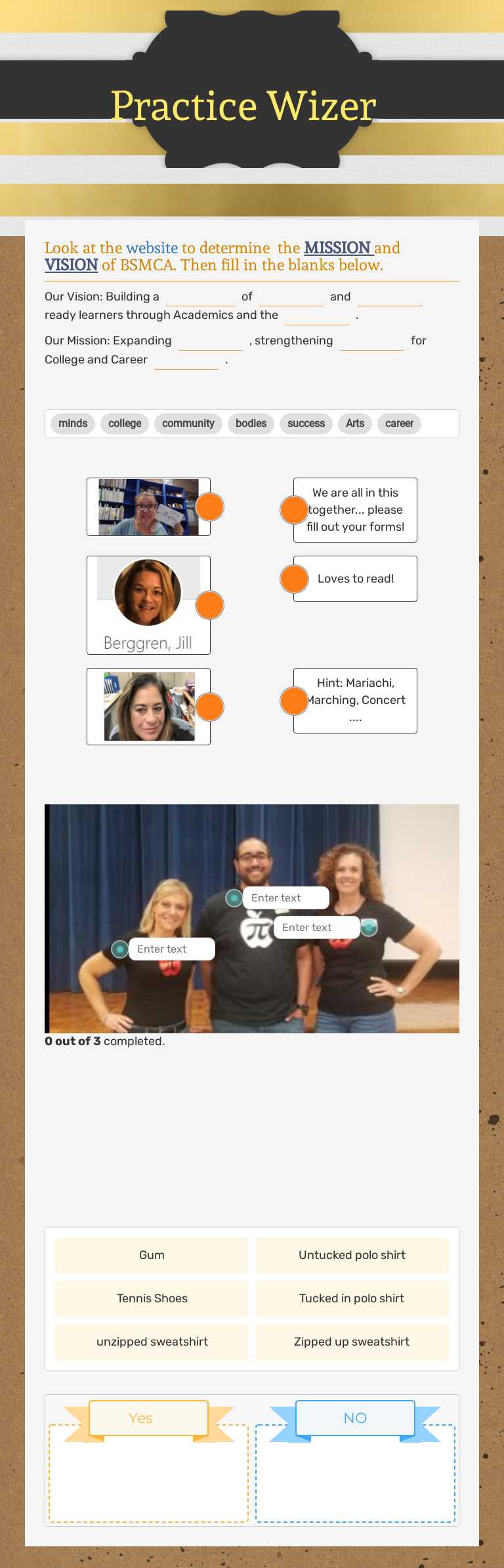 Practice Wizer worksheet preview image