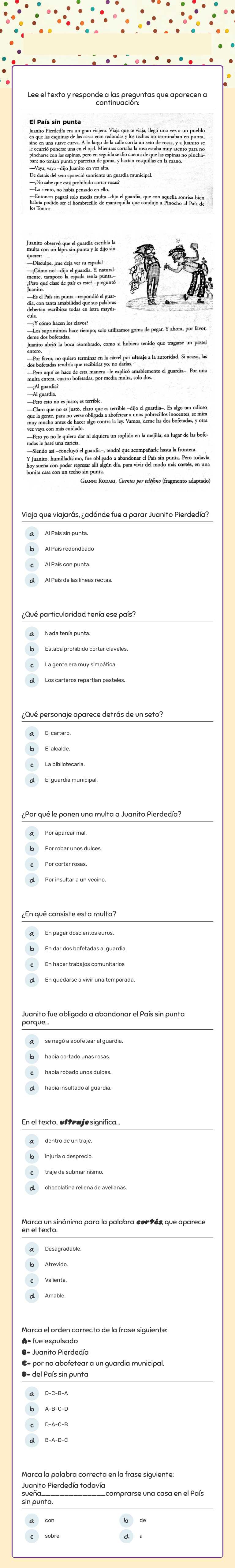 COMPRENSIÓN LECTORA worksheet preview image