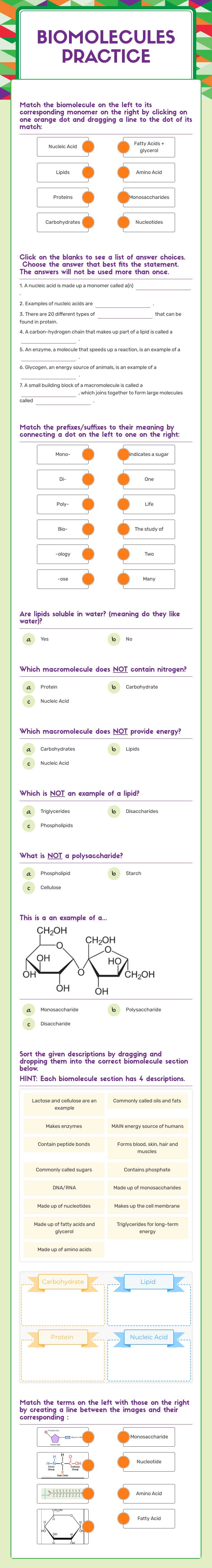 Biomolecules
PRACTICE Grade 9 worksheet preview
