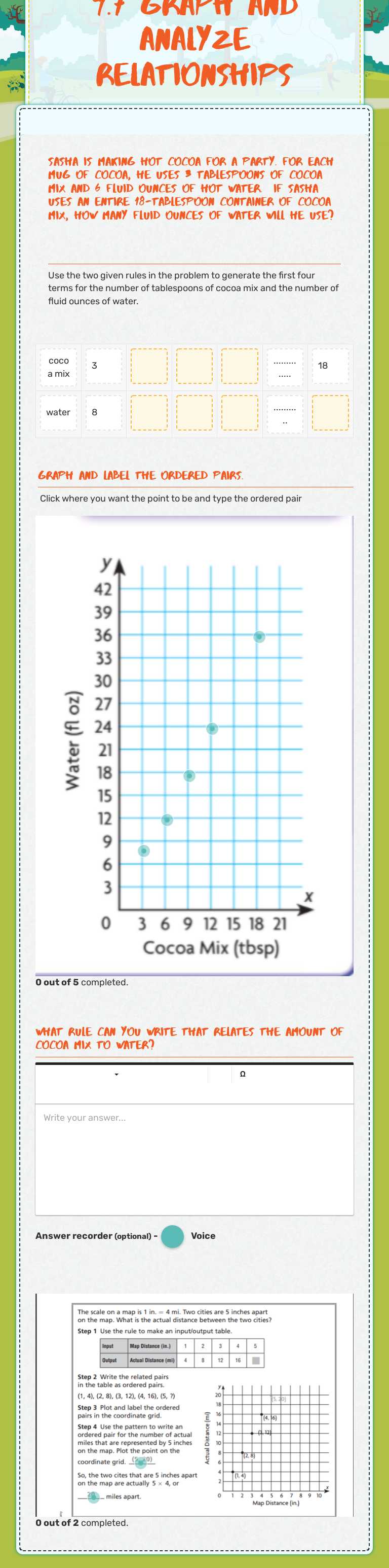9.7 Graph and Analyze relationships worksheet preview image