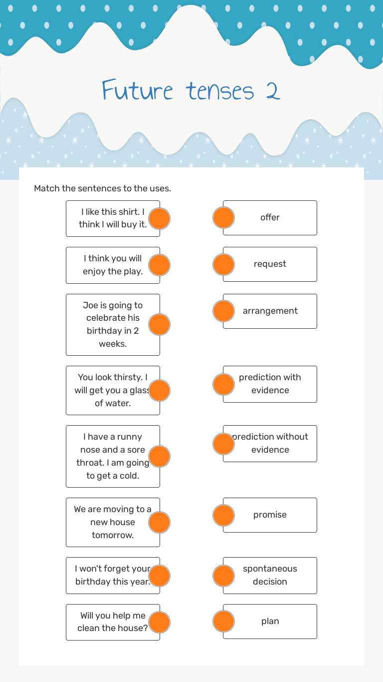 Future tenses 2 worksheet preview image