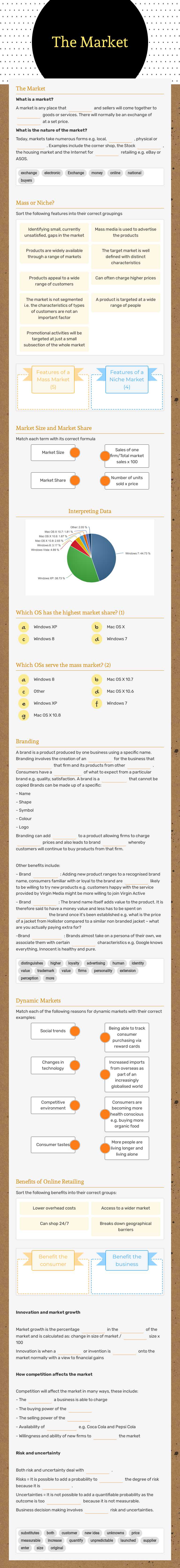 The Market worksheet preview