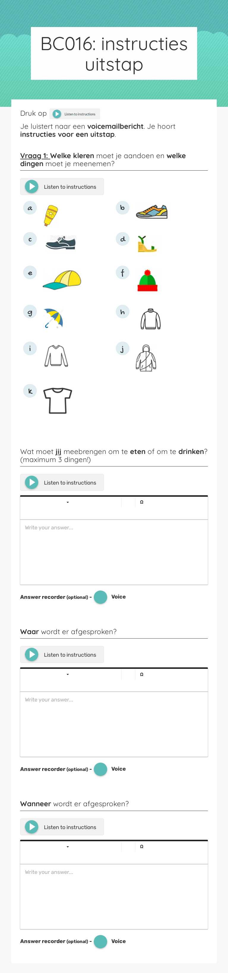BC016: instructies uitstap worksheet preview image
