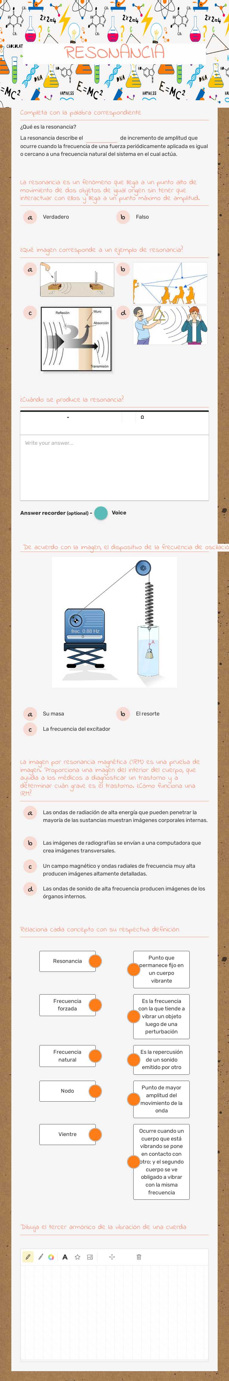 RESONANCIA worksheet preview image