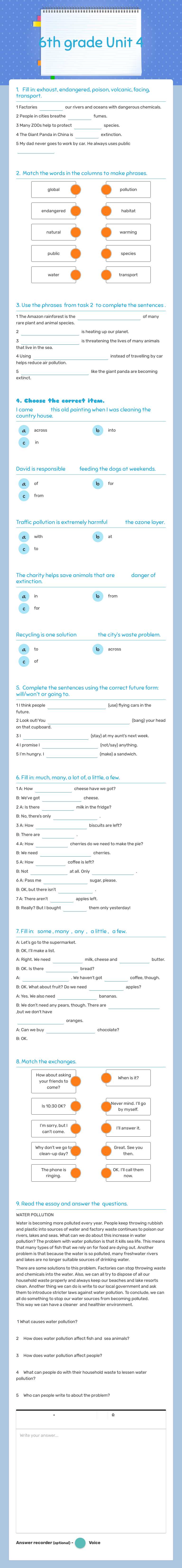6th grade
Unit 4 Grade 6 worksheet preview