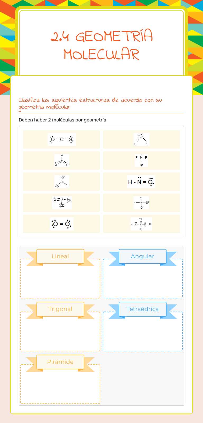 2.4 Geometría molecular worksheet preview image
