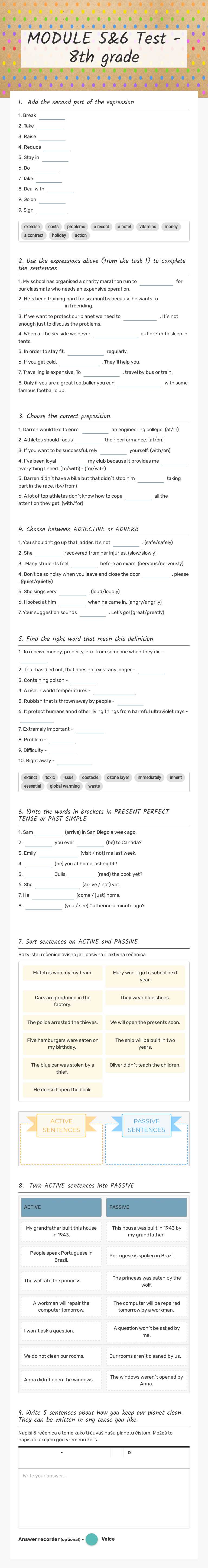 MODULE 5&6
Test - 8th grade worksheet preview image