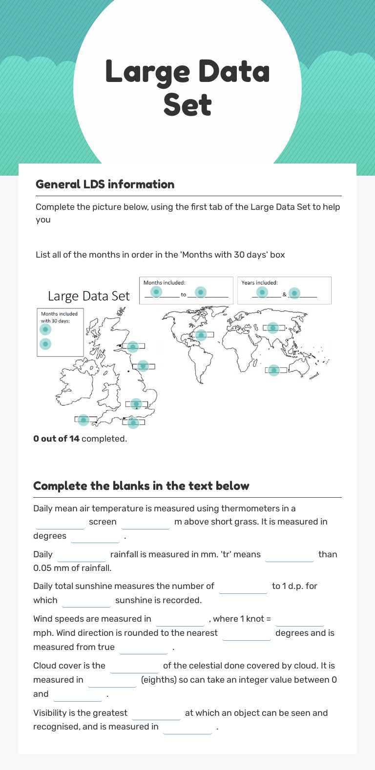 Large Data Set worksheet preview image