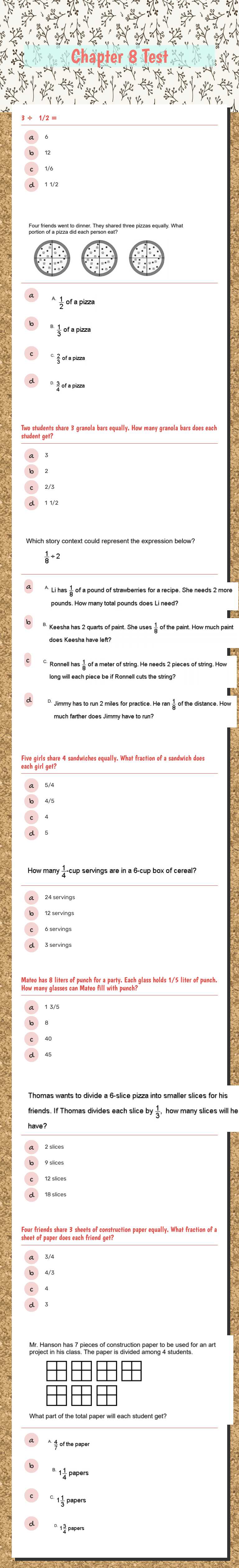 Chapter 8 Test worksheet preview image