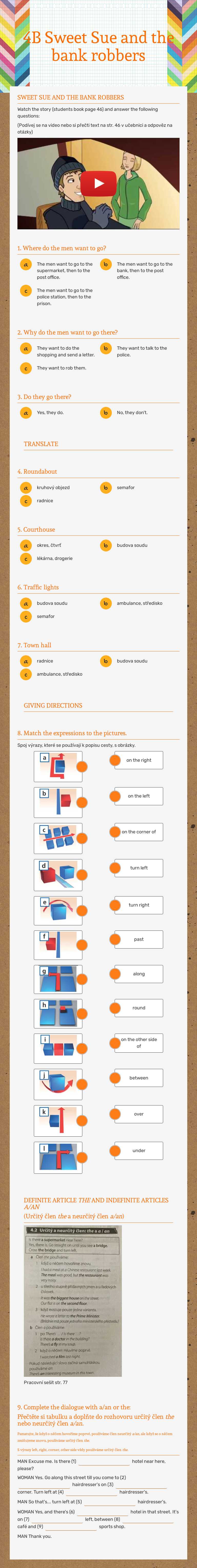 4B Sweet Sue and the bank robbers worksheet preview image