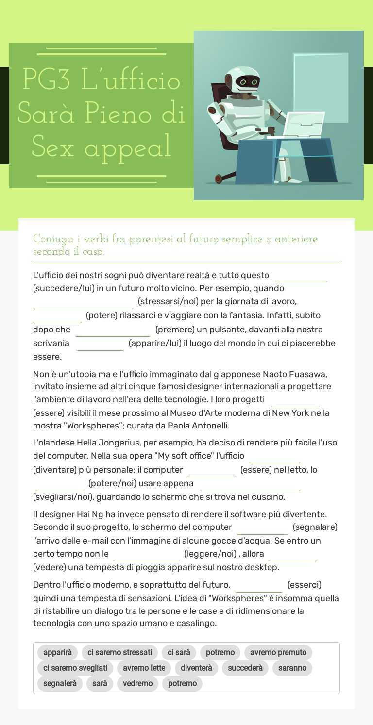PG3 L’ufficio Sarà Pieno di Sex appeal worksheet preview