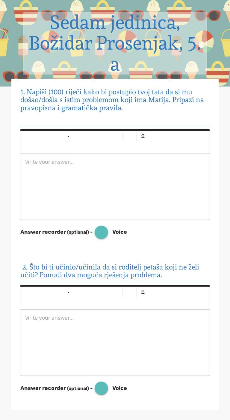 Sedam jedinica, Božidar Prosenjak, 5. a worksheet preview image