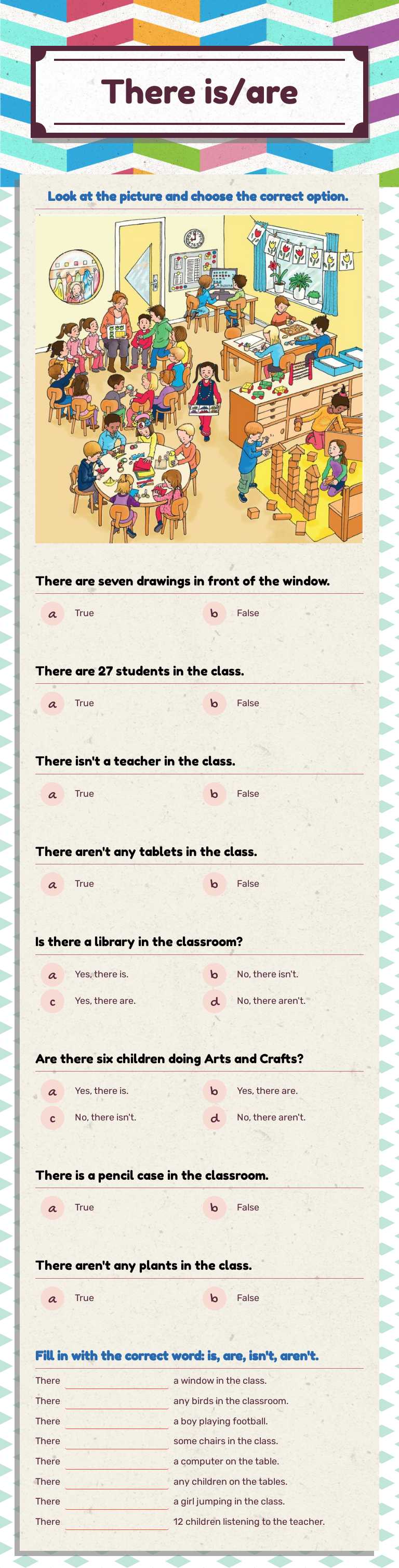 There is/are Grade 5 worksheet preview