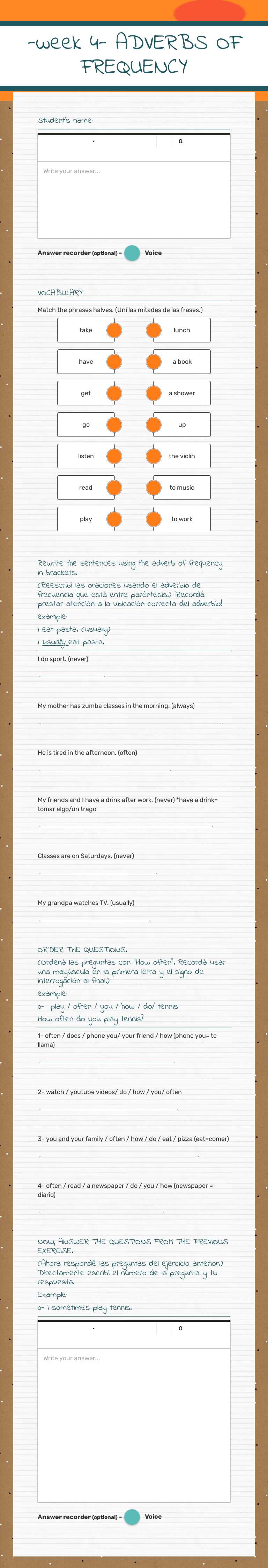 -week 4-
ADVERBS OF FREQUENCY Other worksheet preview