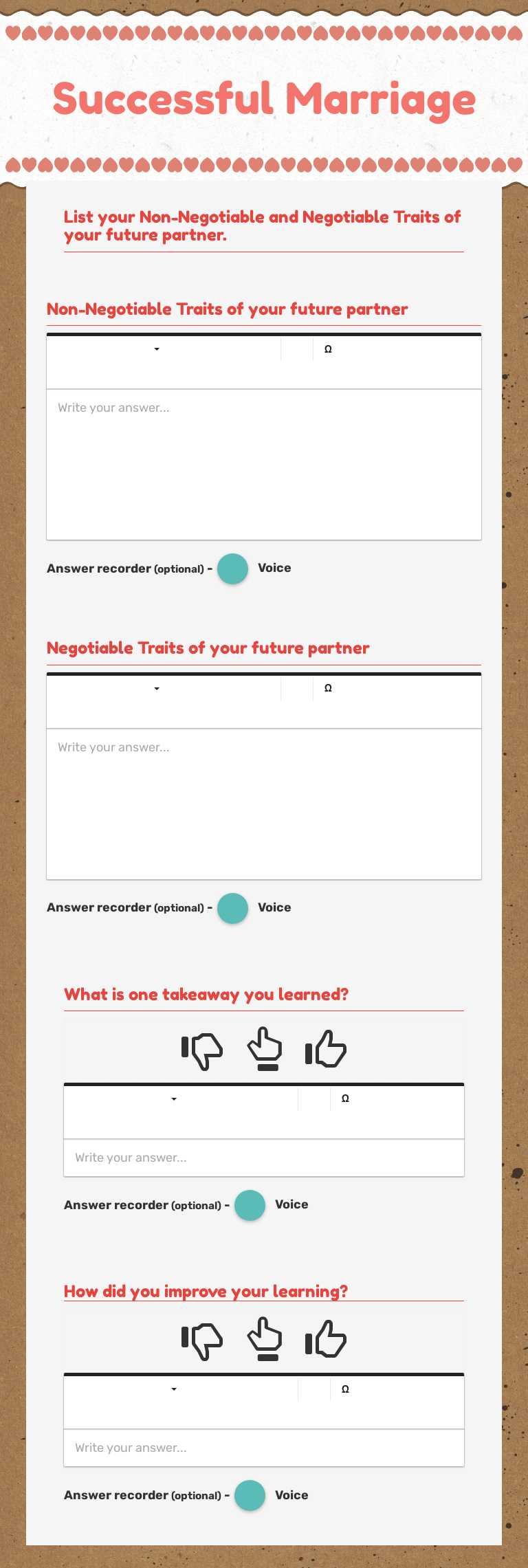 Successful Marriage worksheet preview image