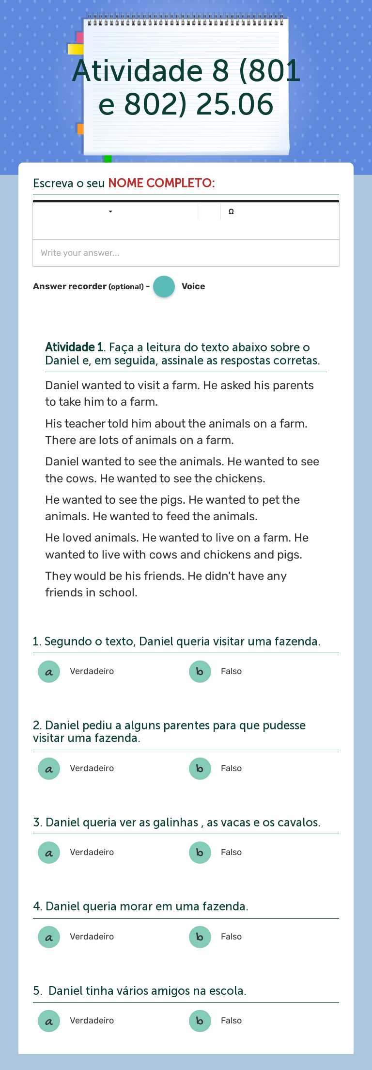 Atividade 8 (801 e 802) 25.06 worksheet preview image