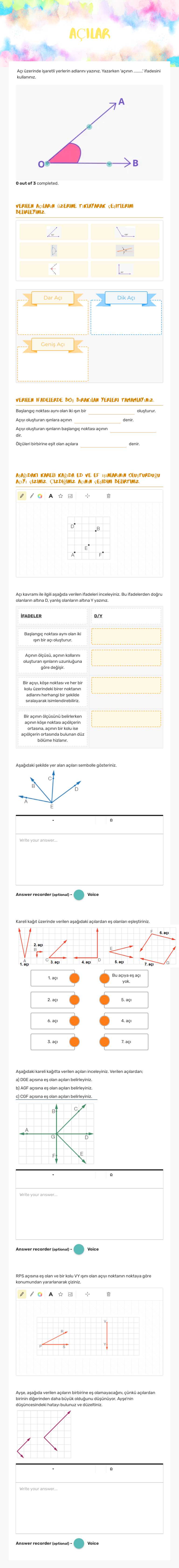 AÇILAR Grade 6 worksheet preview