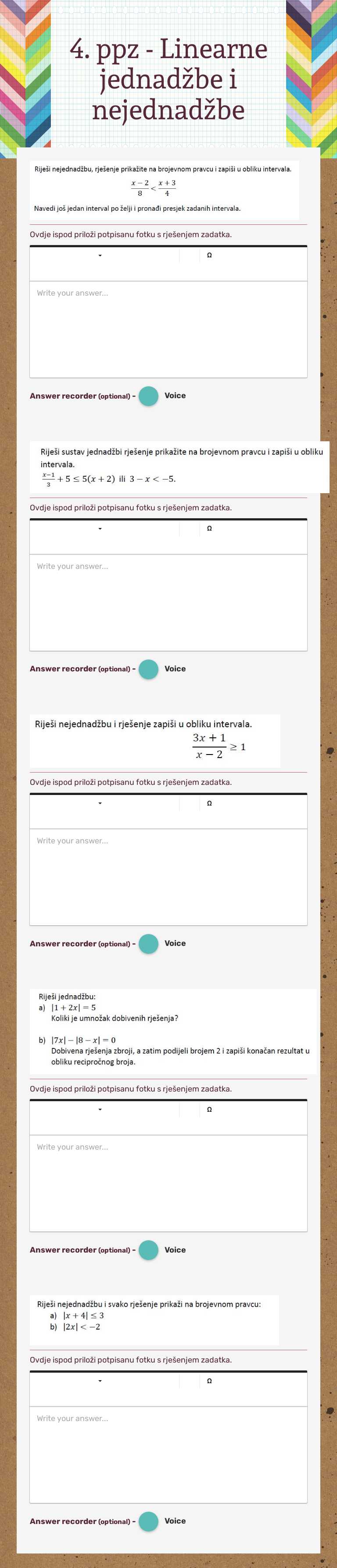 4. ppz - Linearne jednadžbe i nejednadžbe Other worksheet preview