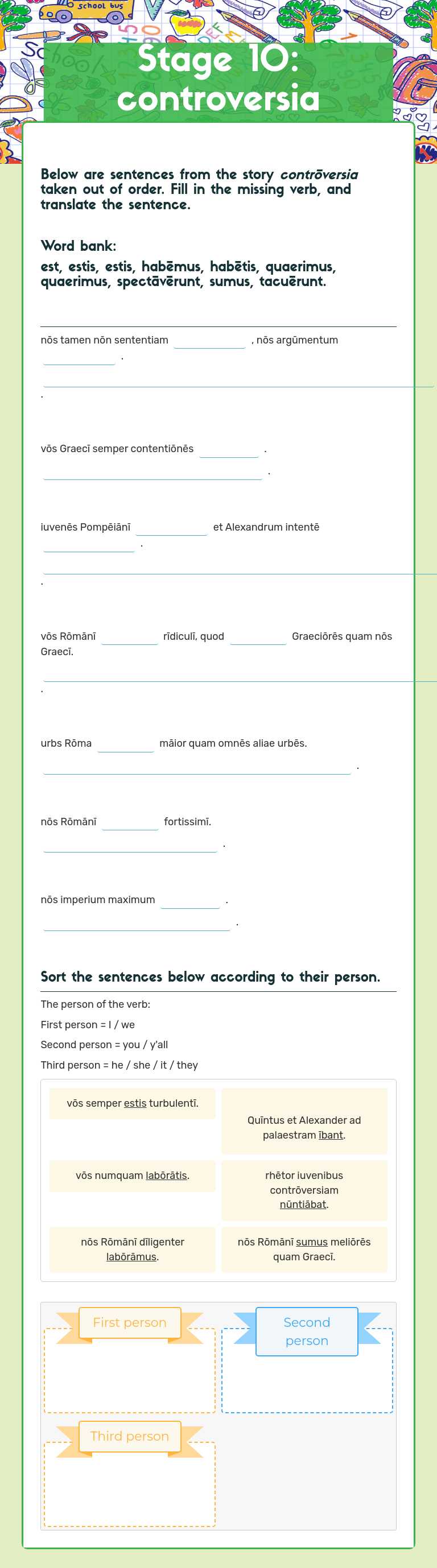 Stage 10: controversia worksheet preview image