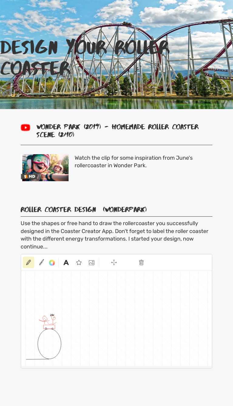 Design your Roller Coaster Grade 6 worksheet preview