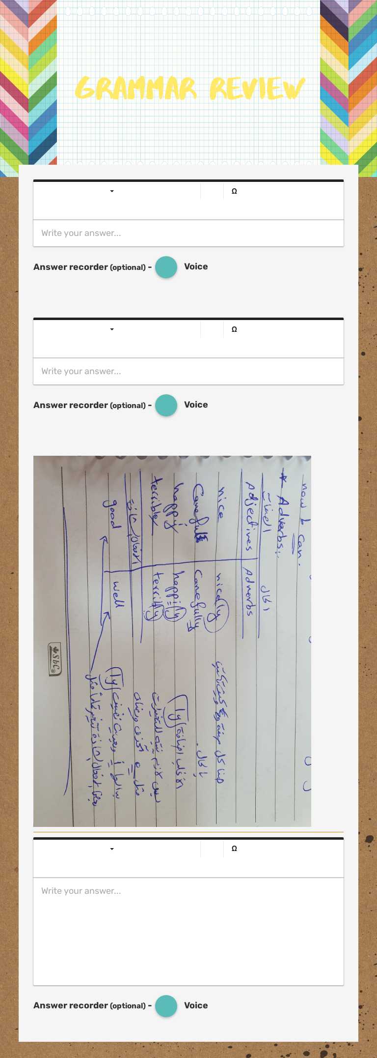 grammar review worksheet preview image