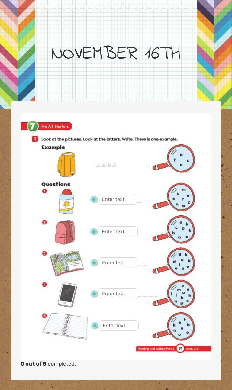 NOVEMBER 16TH worksheet preview image