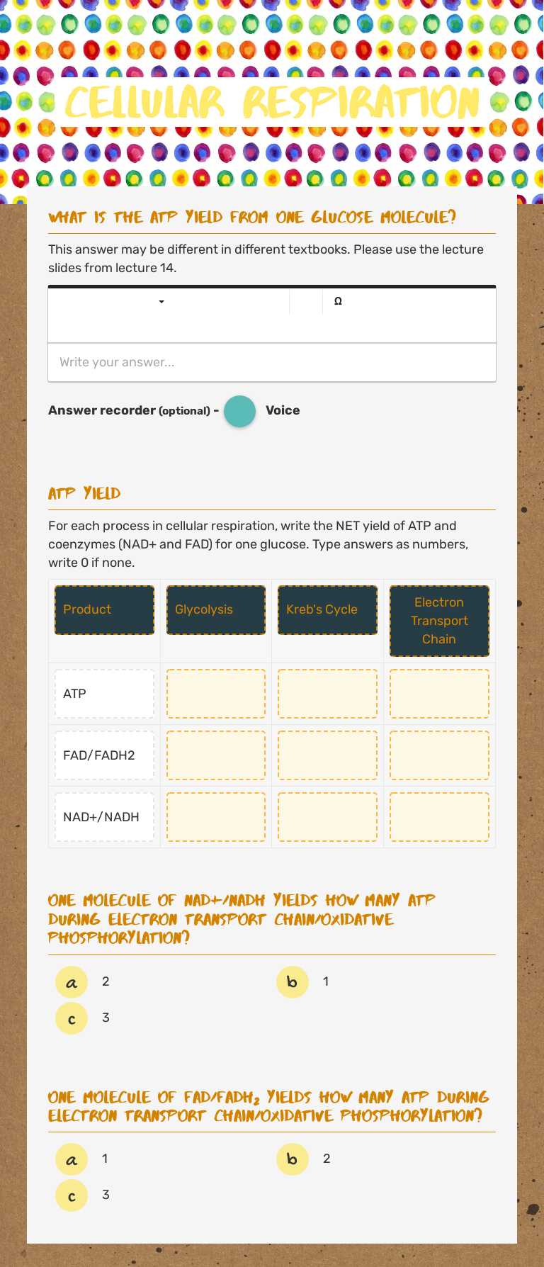 Cellular Respiration worksheet preview image