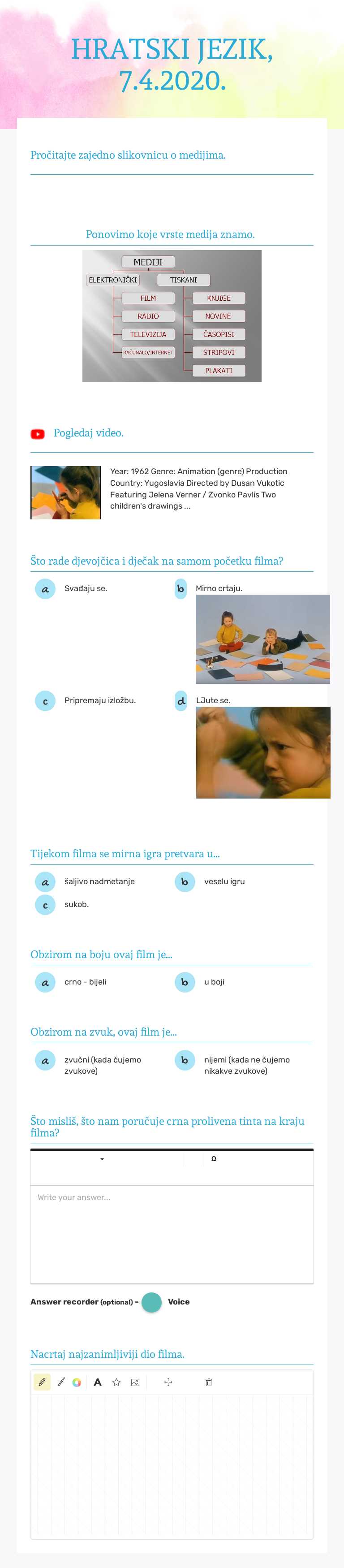 HRATSKI JEZIK, 7.4.2020. worksheet preview image