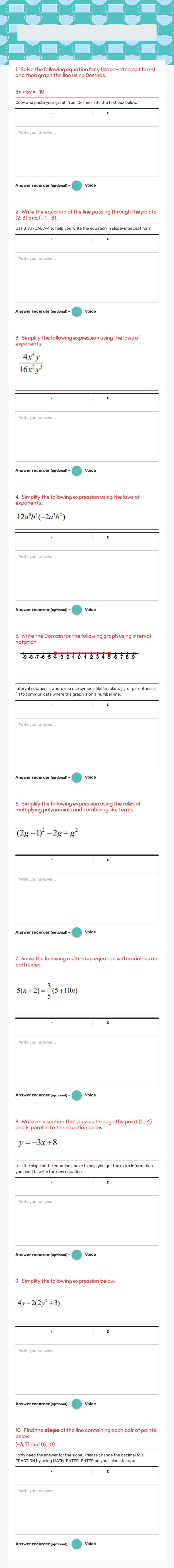 Practice for the  Boot Camp Mid-Chapter Test worksheet preview image