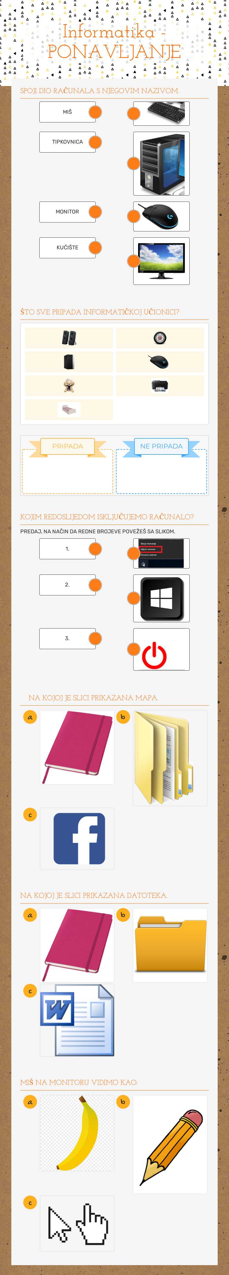 Informatika - PONAVLJANJE worksheet preview image