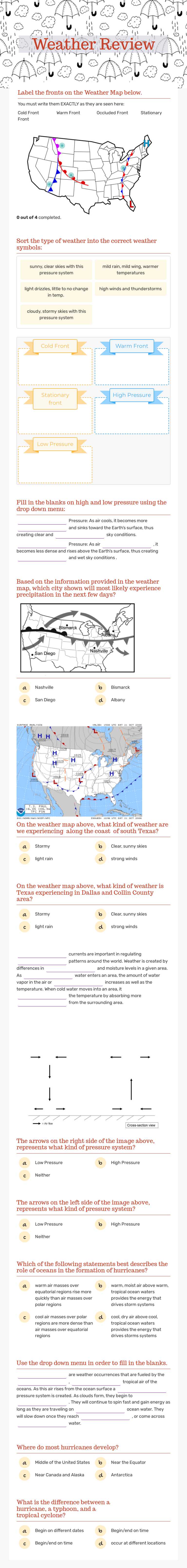 Weather  Review worksheet preview image