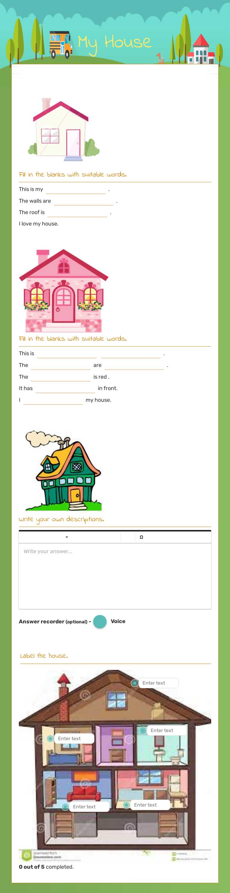 My House worksheet preview image