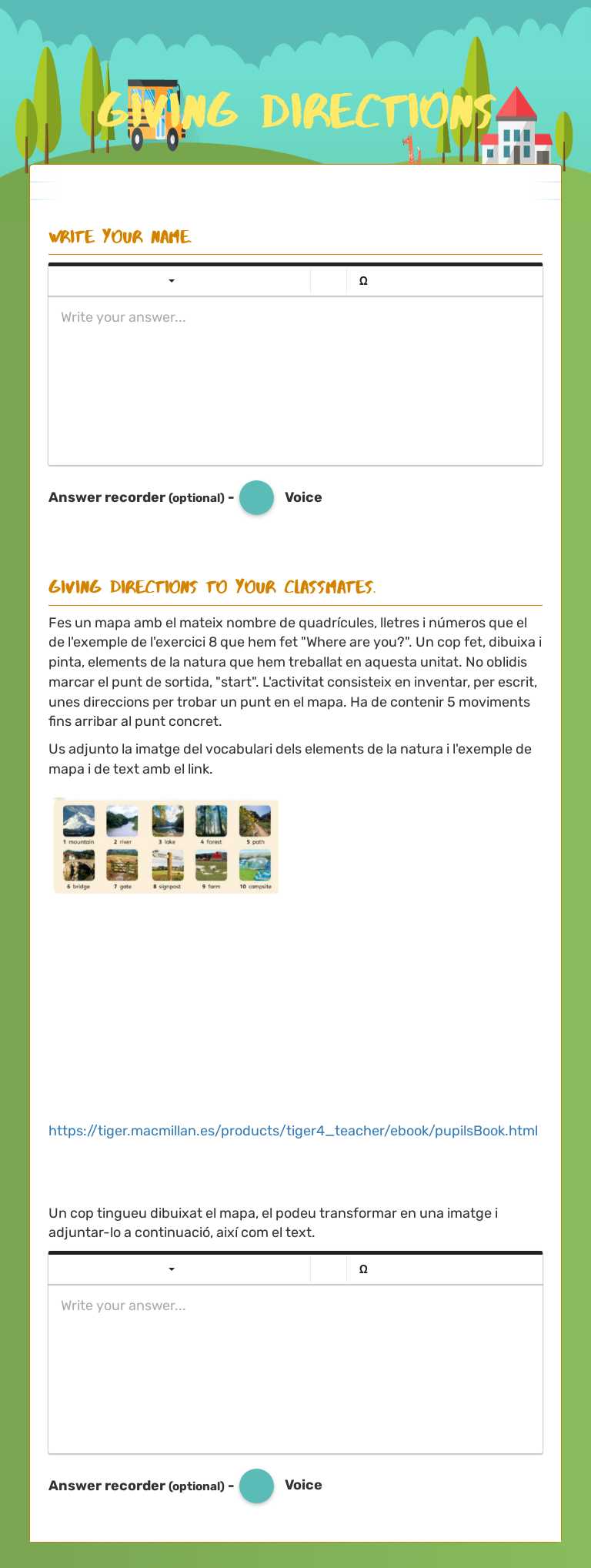 GIVING DIRECTIONS worksheet preview image