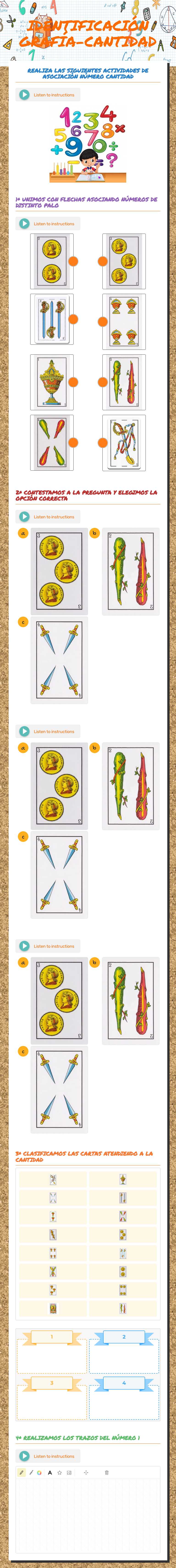 IDENTIFICACIÓN GRAFÍA-CANTIDAD worksheet preview image