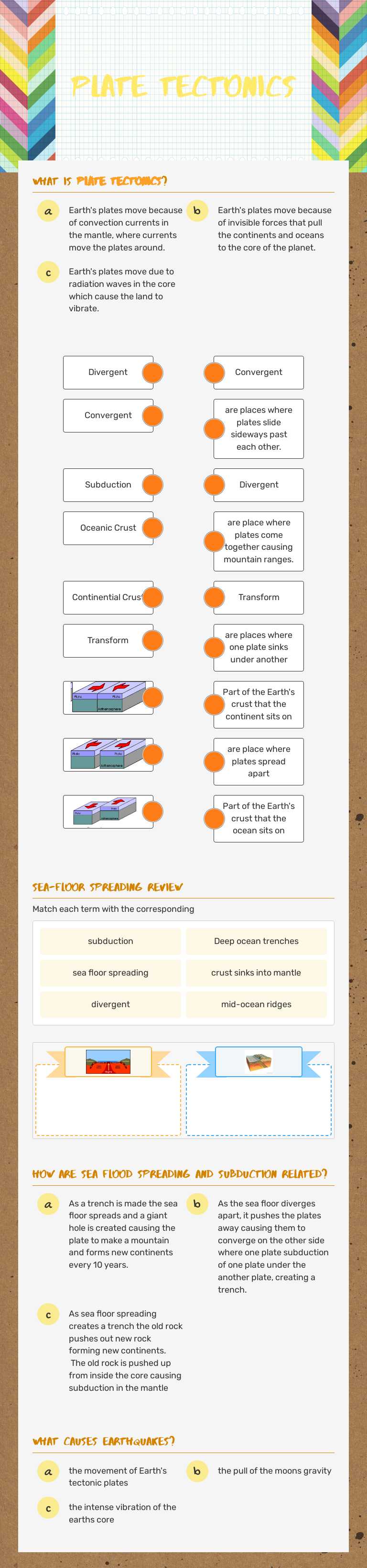 Plate Tectonics worksheet preview image