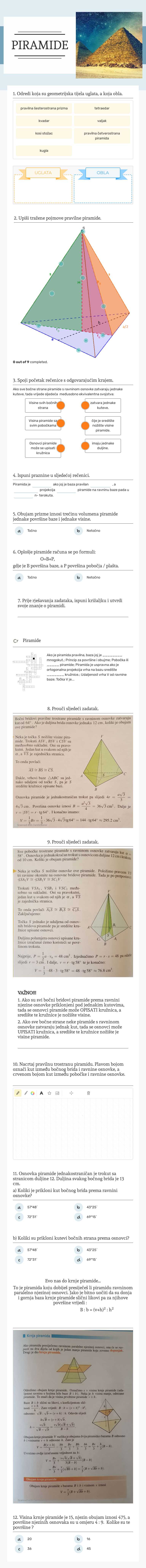 PIRAMIDE Grade 10 worksheet preview