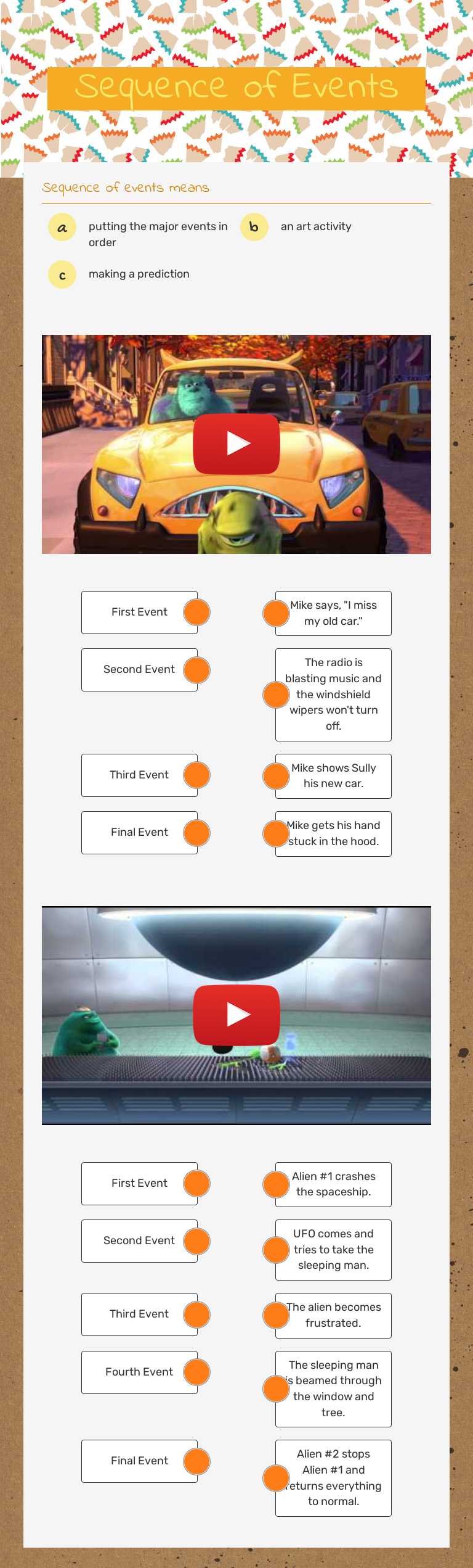 Sequence of Events worksheet preview image