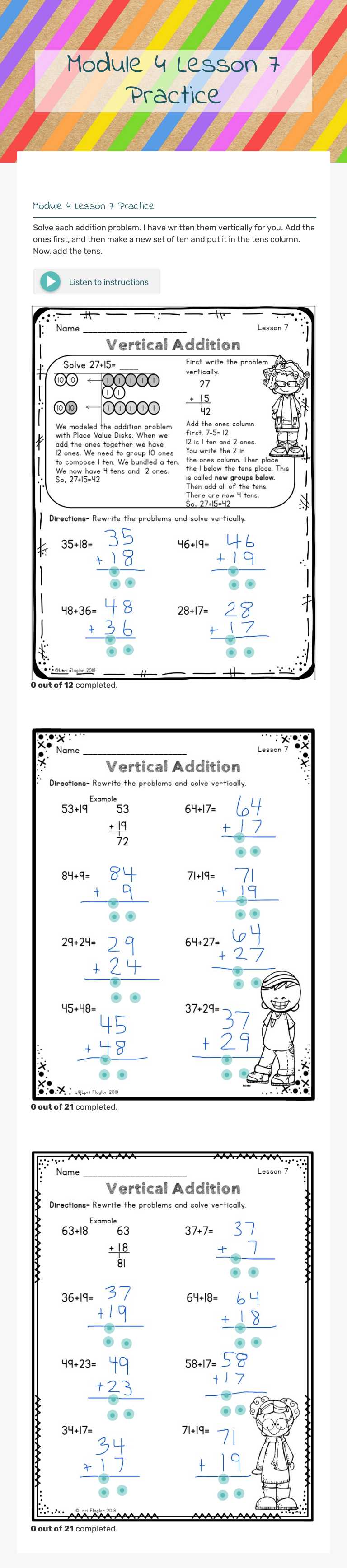 Module 4 Lesson 7 Practice worksheet preview image