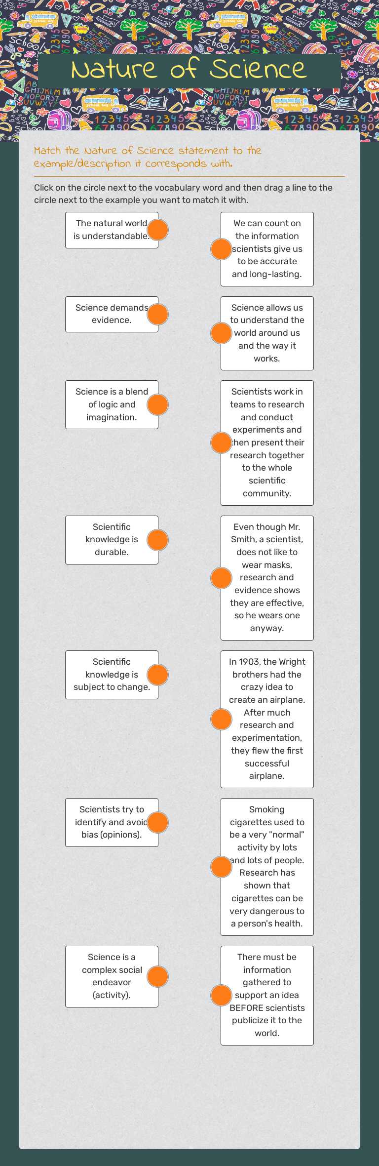 Nature of Science worksheet preview image