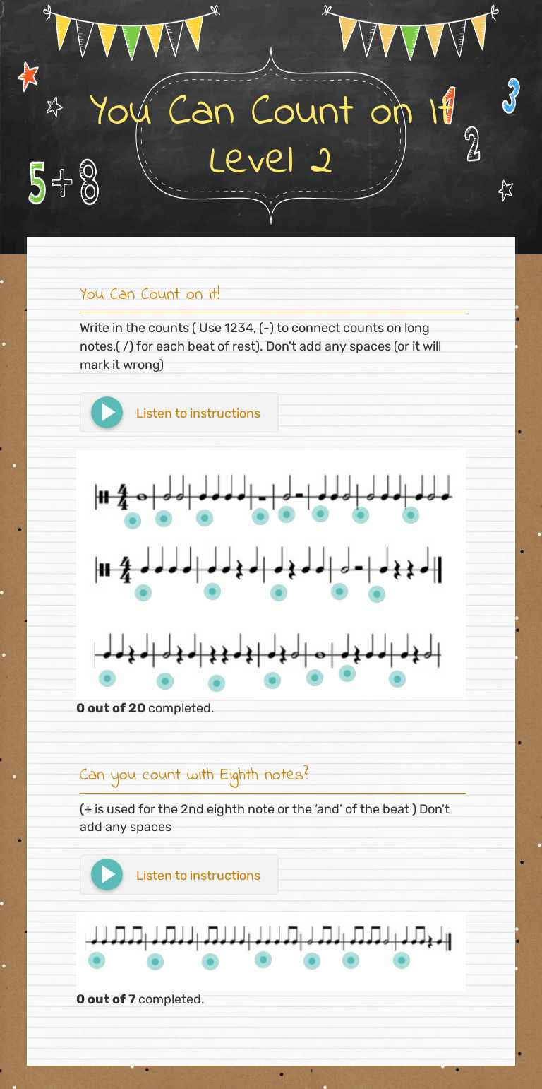 You Can Count on It Level 2 worksheet preview image