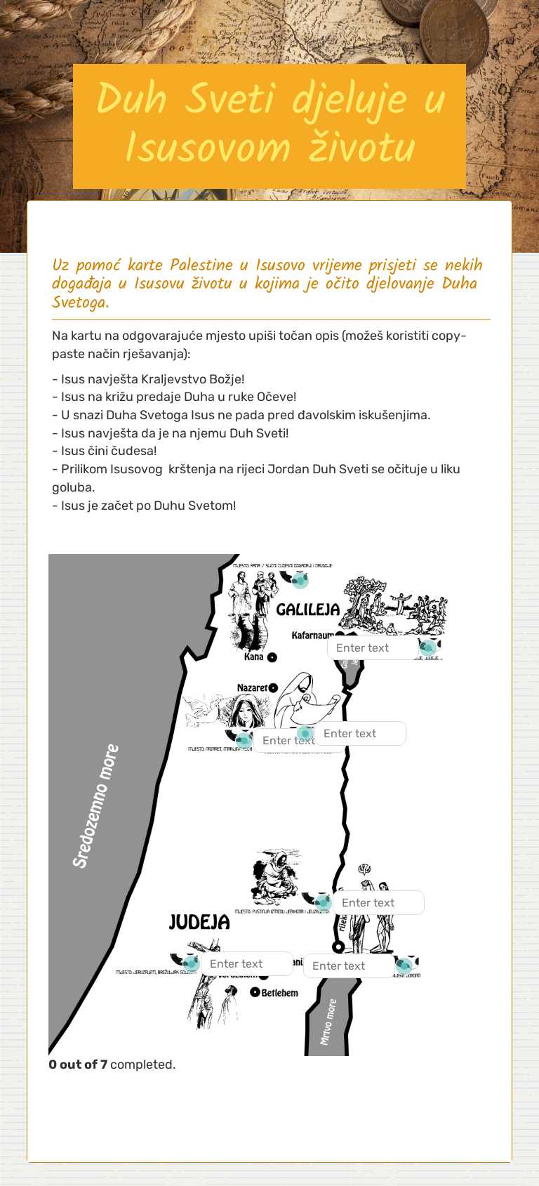 Duh Sveti djeluje u Isusovom životu worksheet preview image